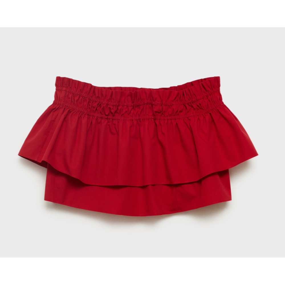 MANGO ~STRAPLESS TOP WITH RUFFLE (NWT) - Picture 3 of 12